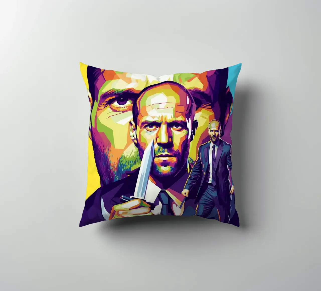 Jason Statham - WPAP art style (4) cuscino da Hantamrata