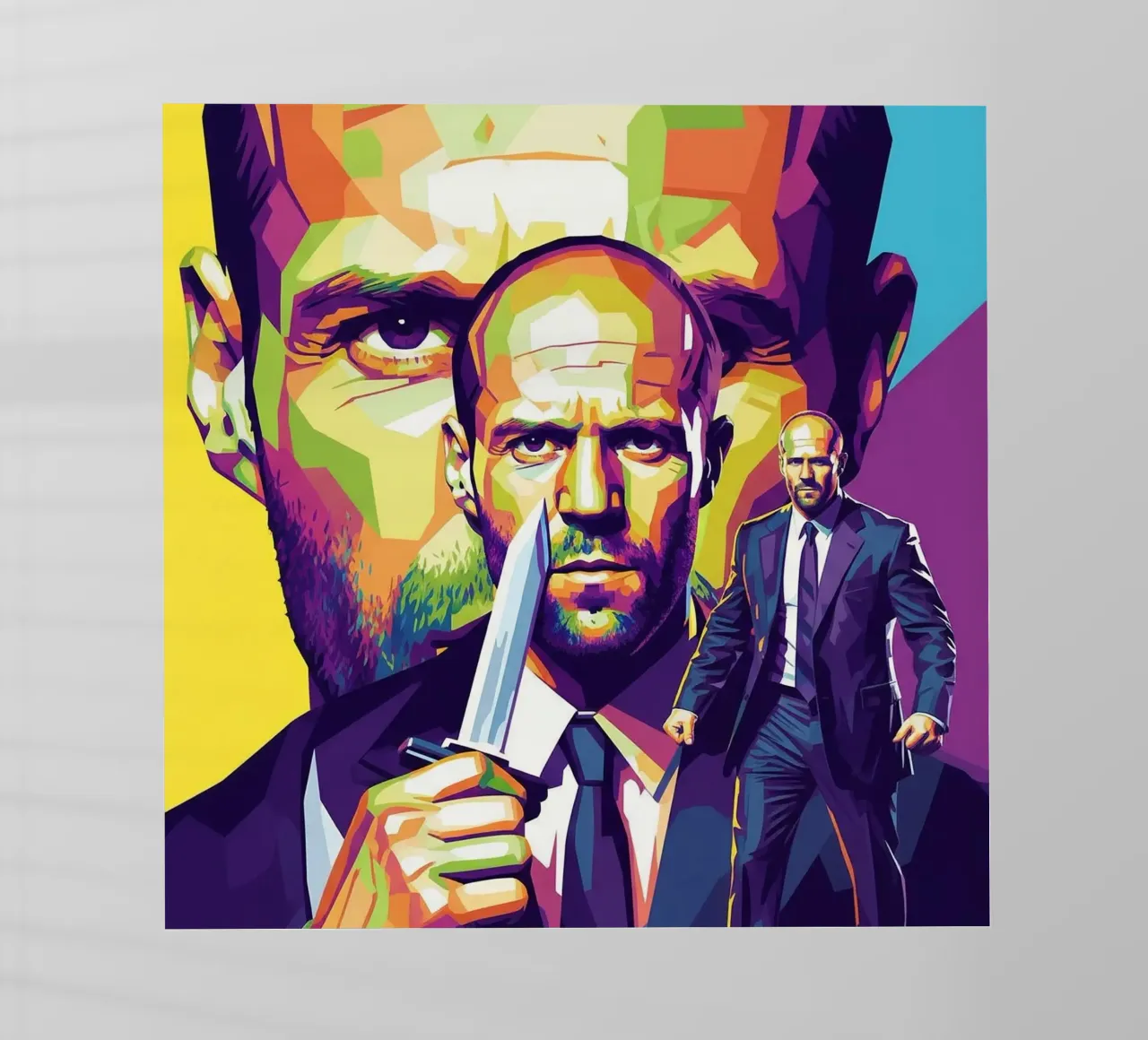 Jason Statham - WPAP art style (4) pellicola backlit da Hantamrata