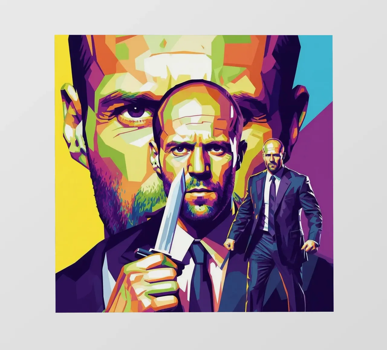 Jason Statham - WPAP art style (4) pellicola backlit da Hantamrata