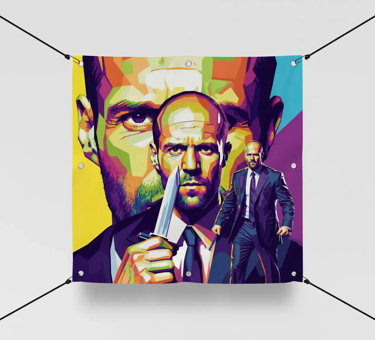 Jason Statham - WPAP art style (4) telo in pvc da Hantamrata