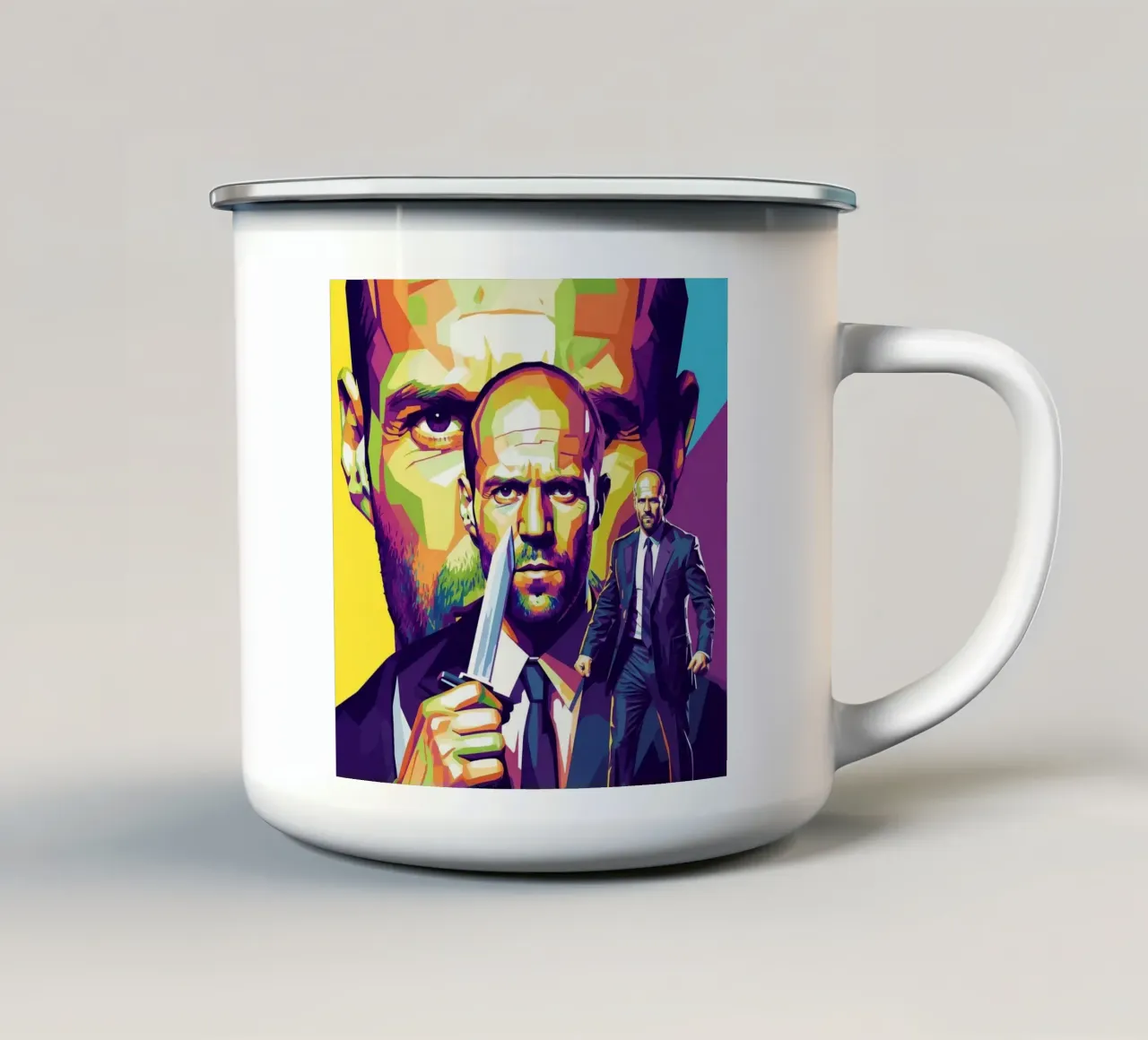 Jason Statham - WPAP art style (4) tazza in smalto da Hantamrata