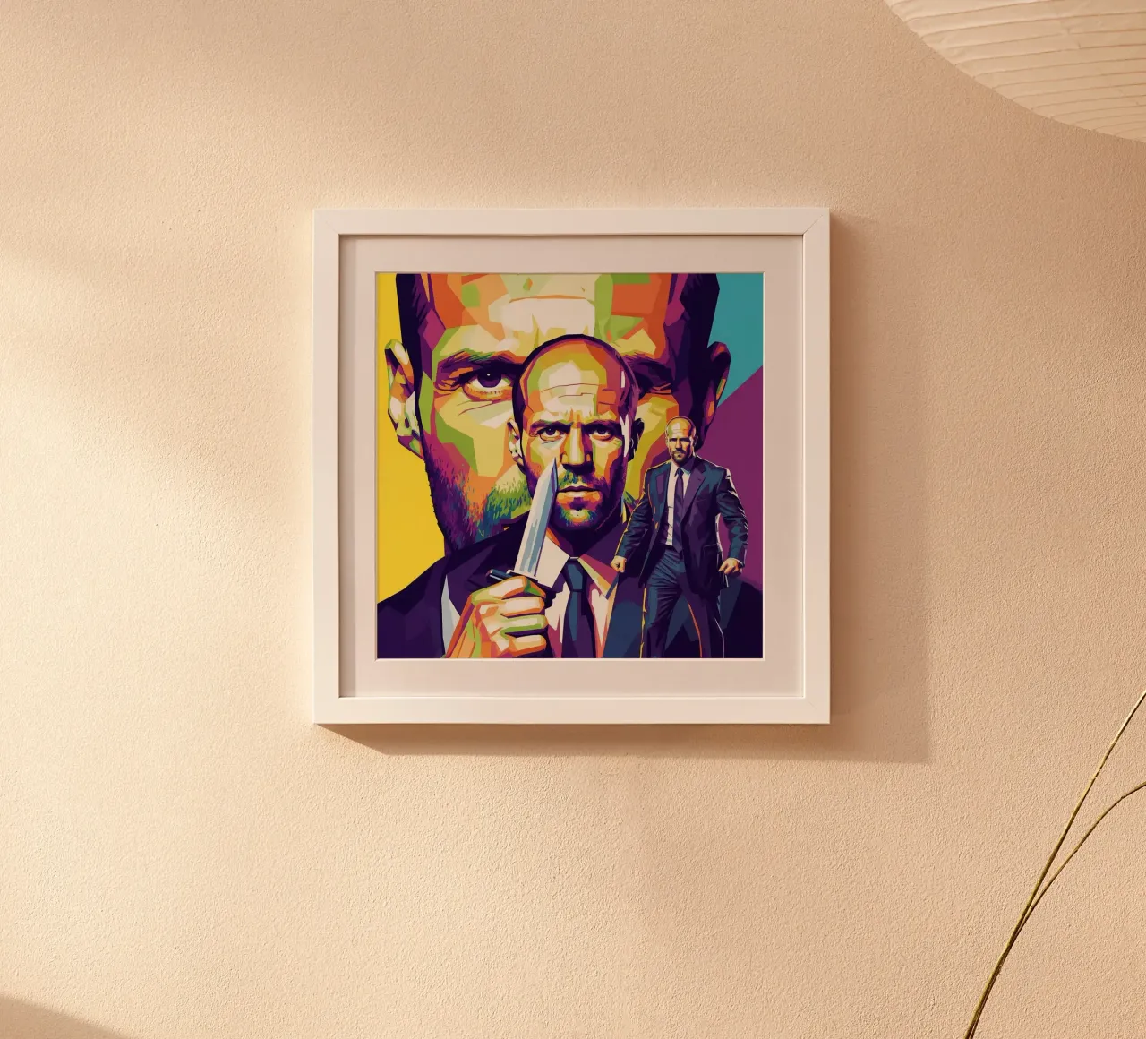 Jason Statham - WPAP art style (4) poster con telaio in alluminio da Hantamrata