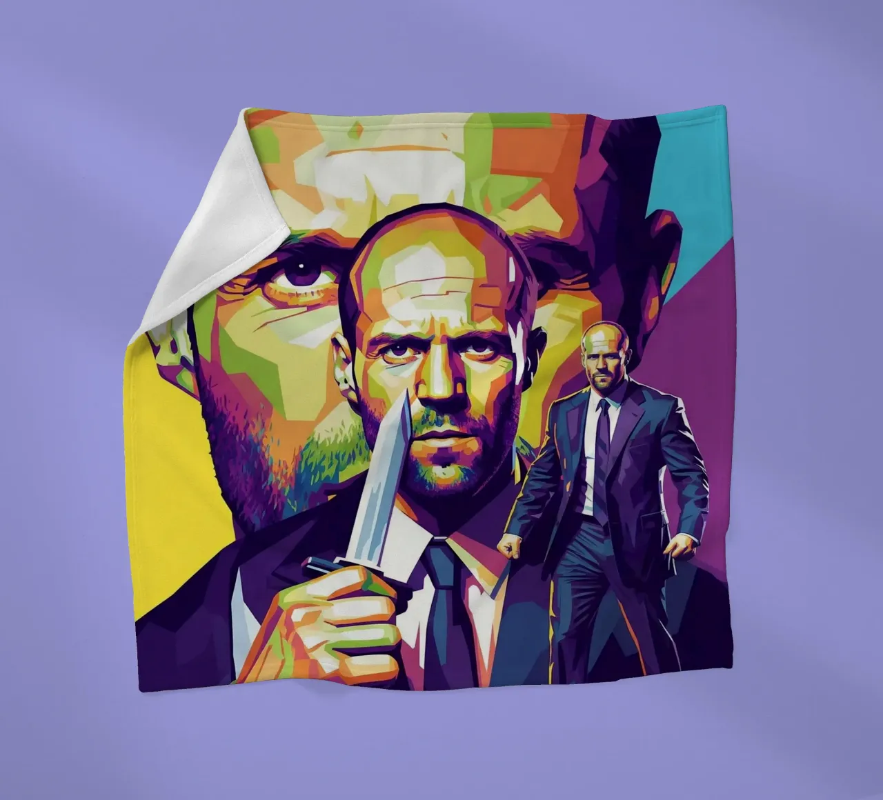Jason Statham - WPAP art style (4) coperta in pile da Hantamrata