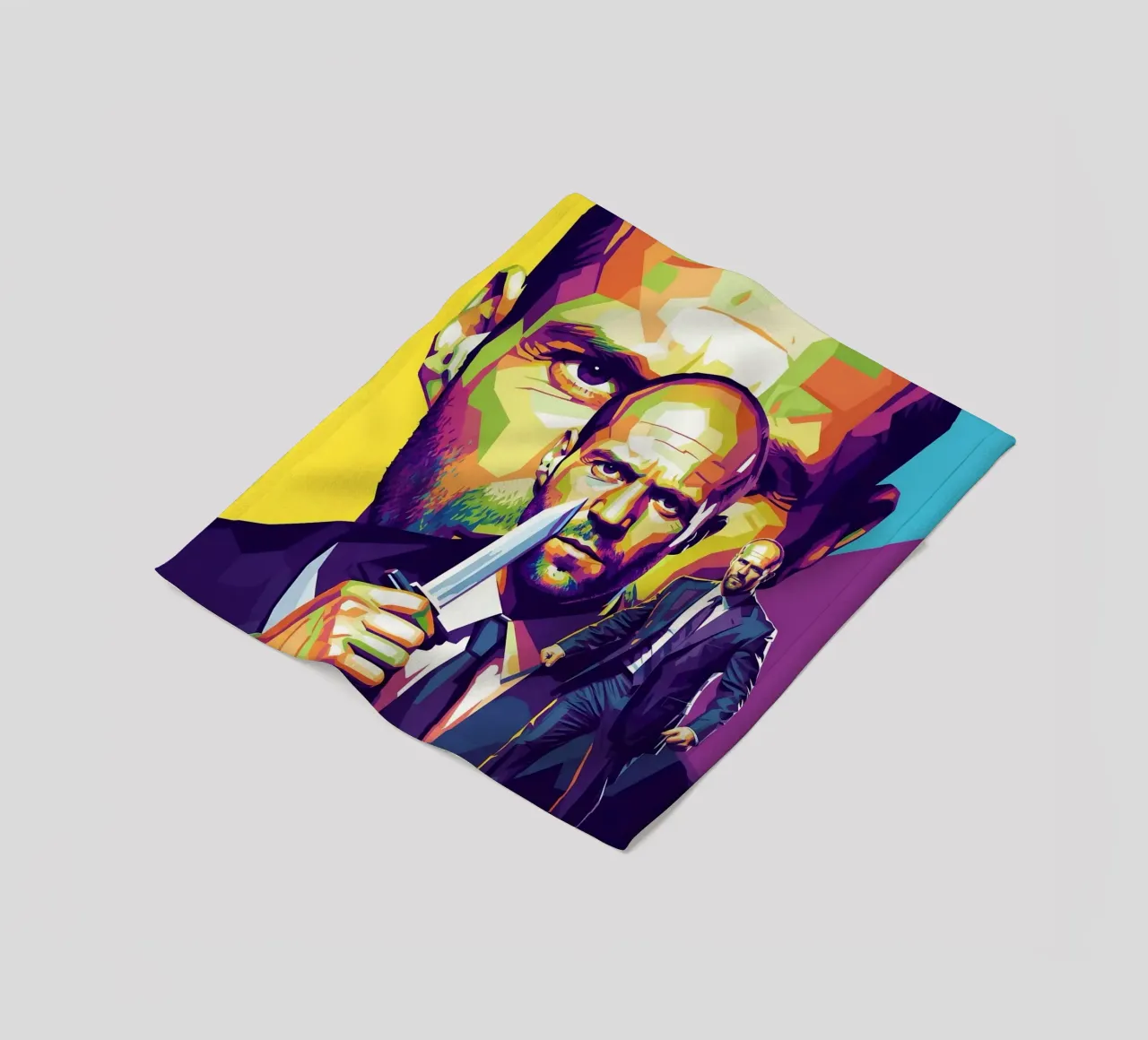 Jason Statham - WPAP art style (4) coperta in pile da Hantamrata