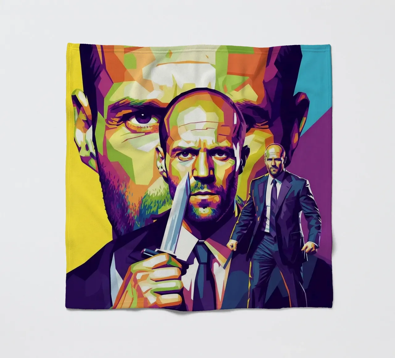 Jason Statham - WPAP art style (4) coperta in pile da Hantamrata