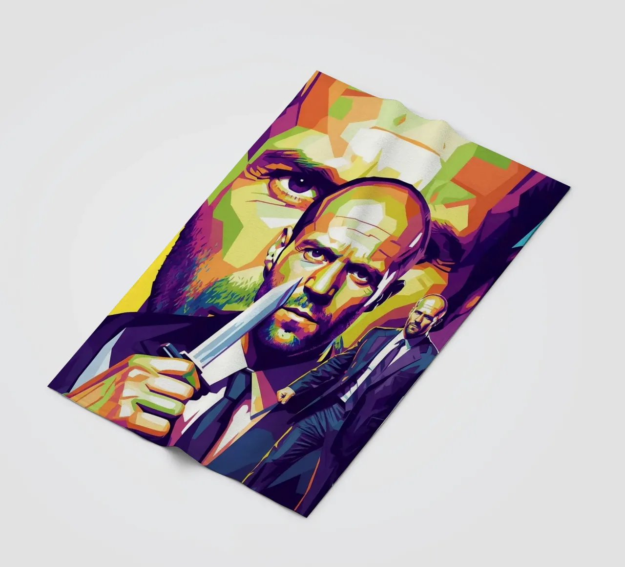 Jason Statham - WPAP art style (4) coperta in pile da Hantamrata