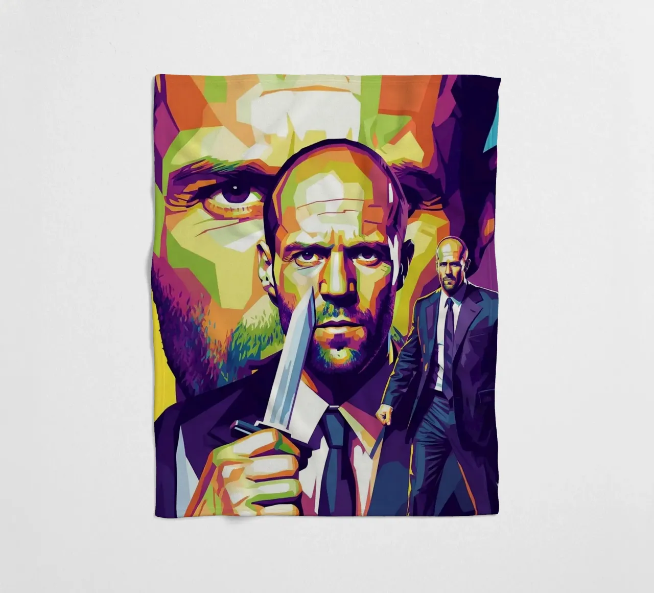 Jason Statham - WPAP art style (4) coperta in pile da Hantamrata