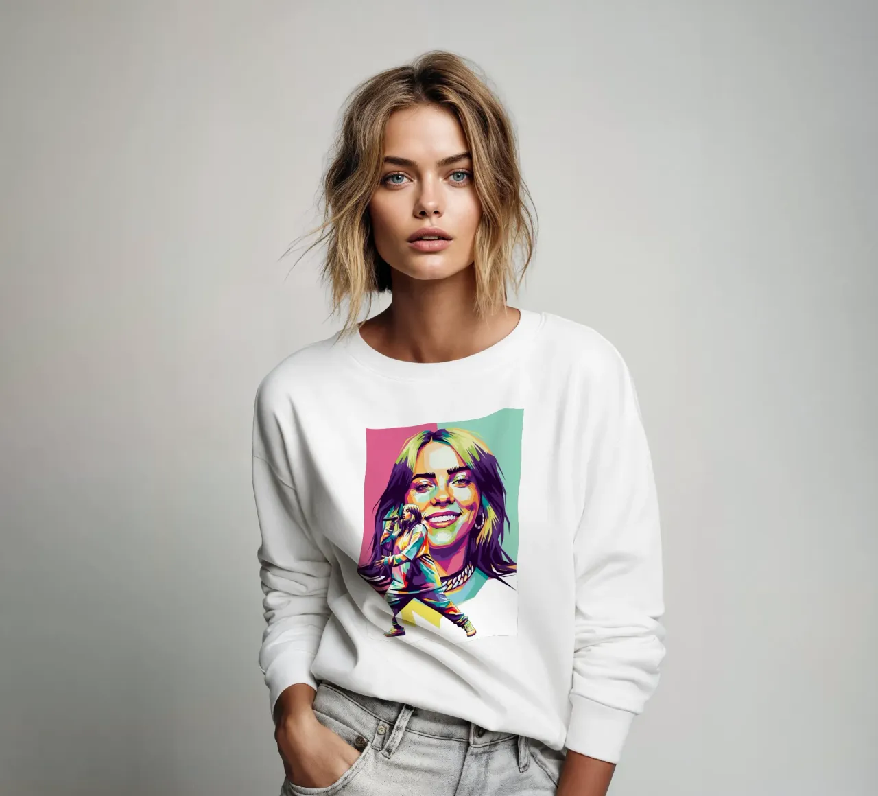 Billie Eilish - WPAP art style (1) felpa da Hantamrata