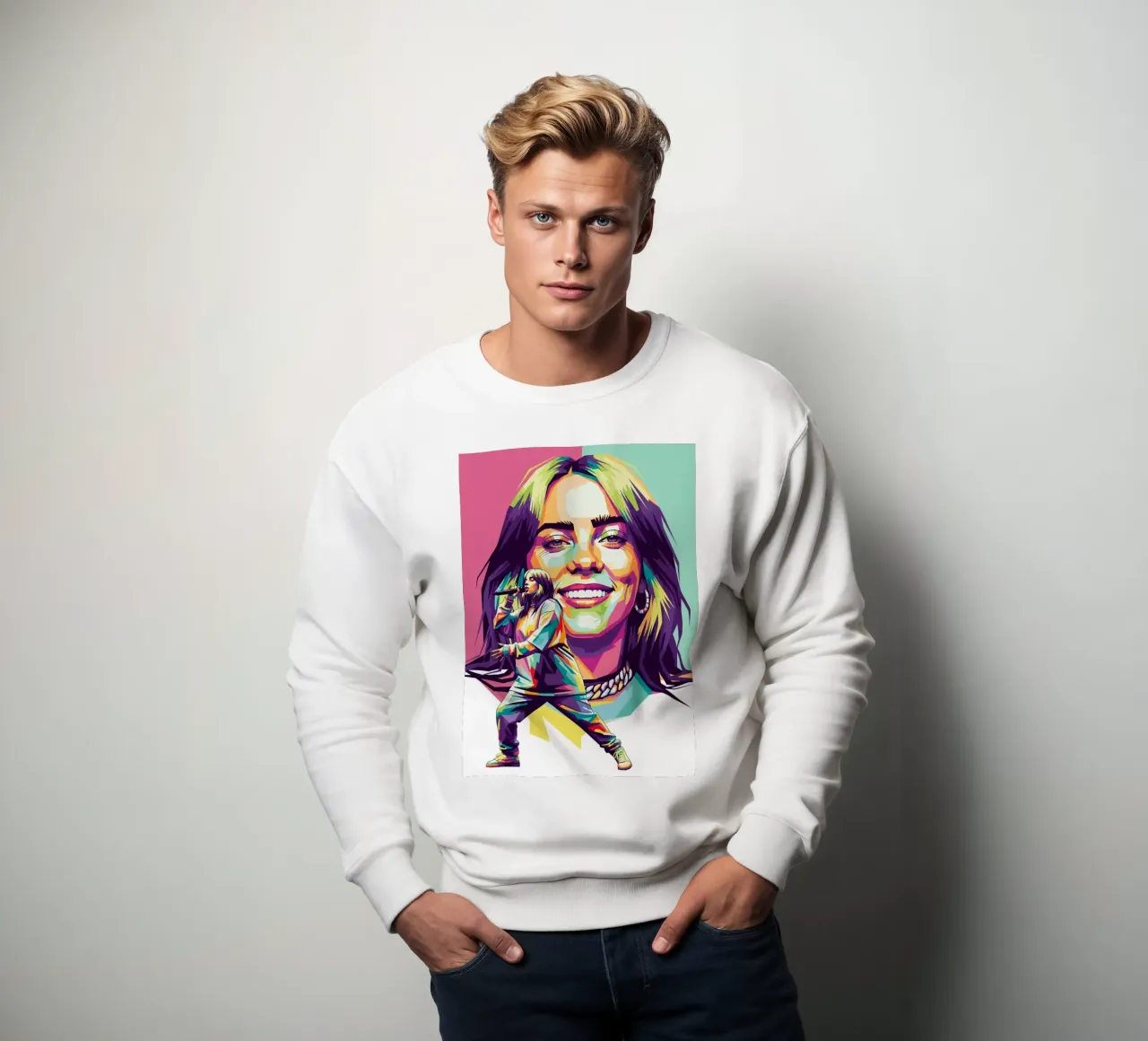 Billie Eilish - WPAP art style (1) felpa da Hantamrata