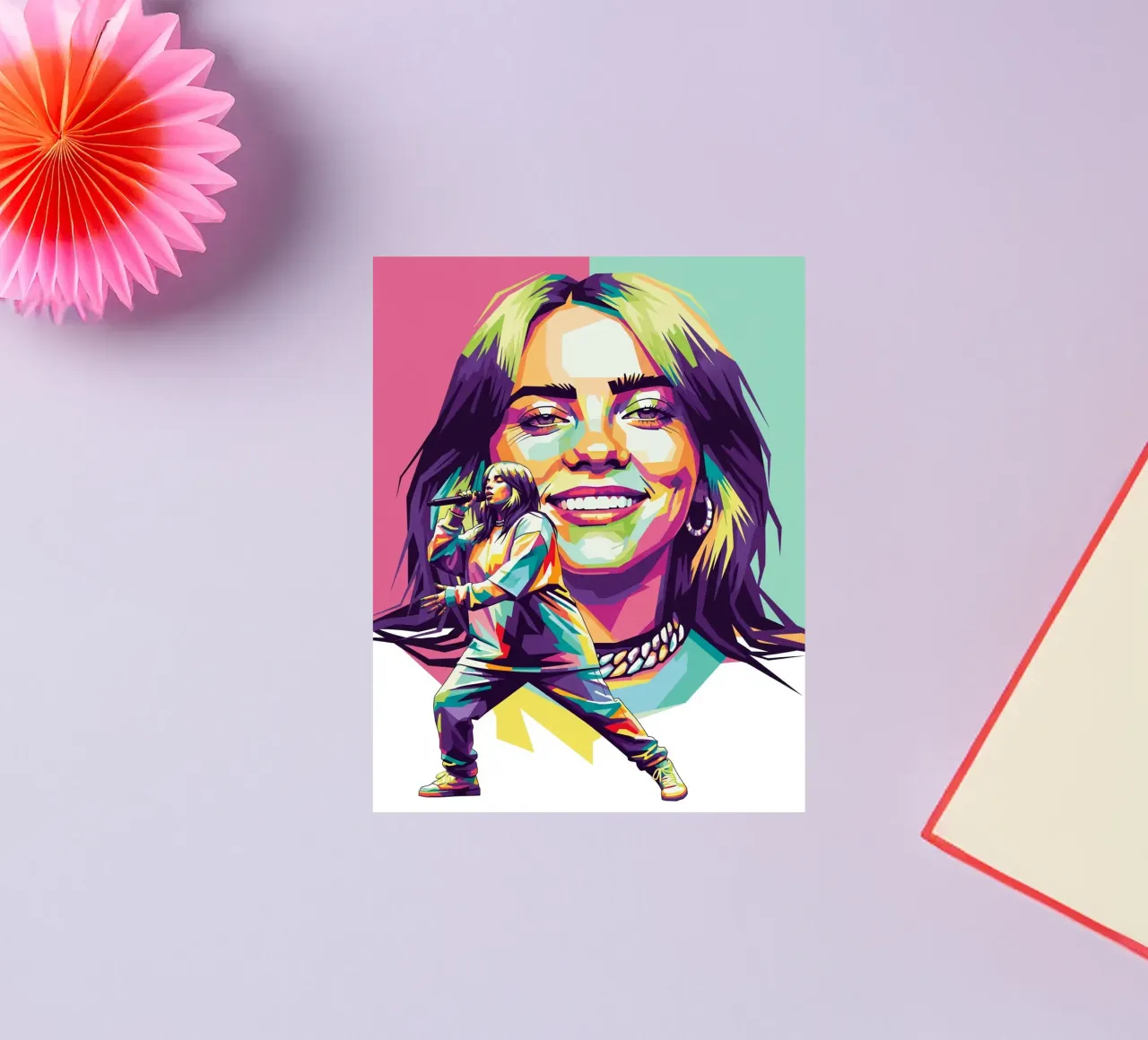 Billie Eilish - WPAP art style (1) adesivo da Hantamrata