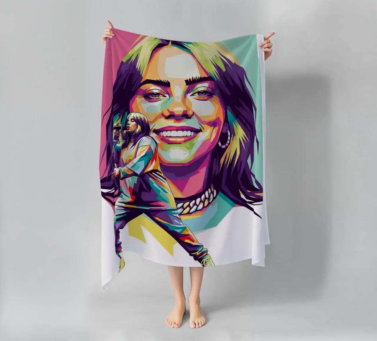 Billie Eilish - WPAP art style (1) telo mare da Hantamrata
