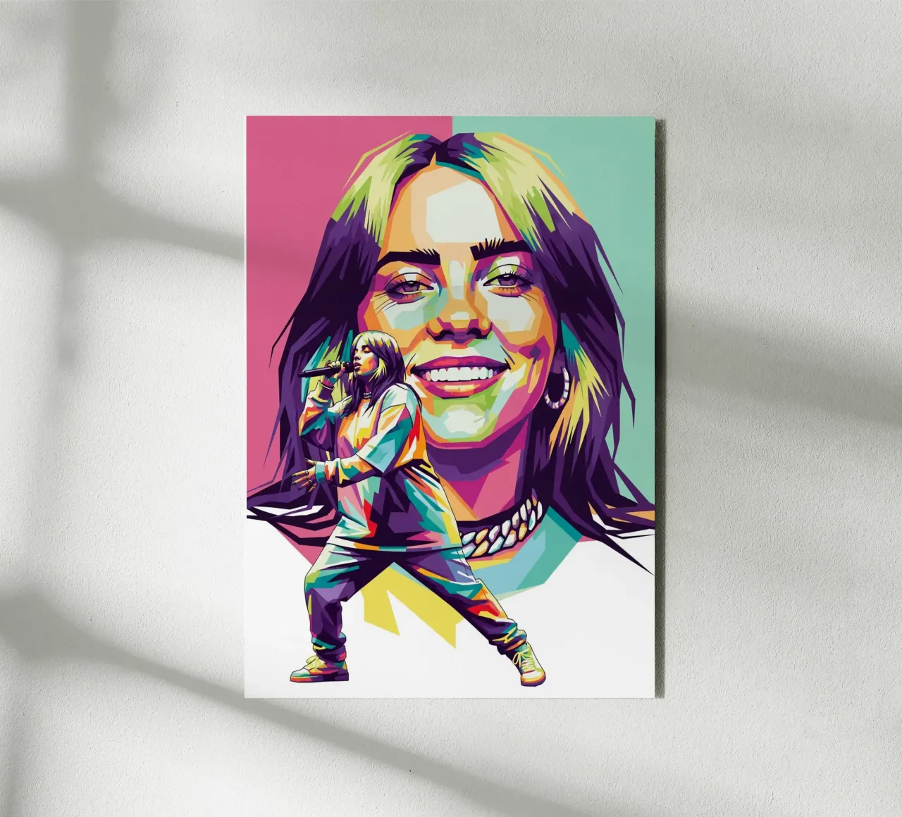 Billie Eilish - WPAP art style (1) alluminio dibond da Hantamrata