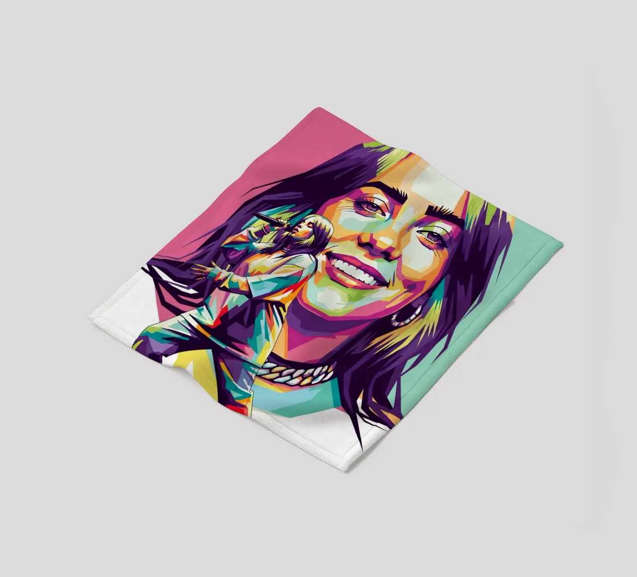 Billie Eilish - WPAP art style (1) coperta in pile da Hantamrata