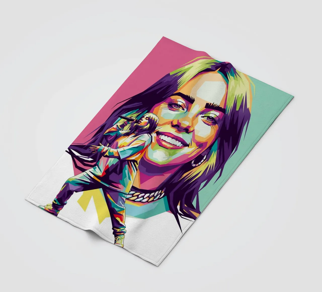 Billie Eilish - WPAP art style (1) coperta in pile da Hantamrata