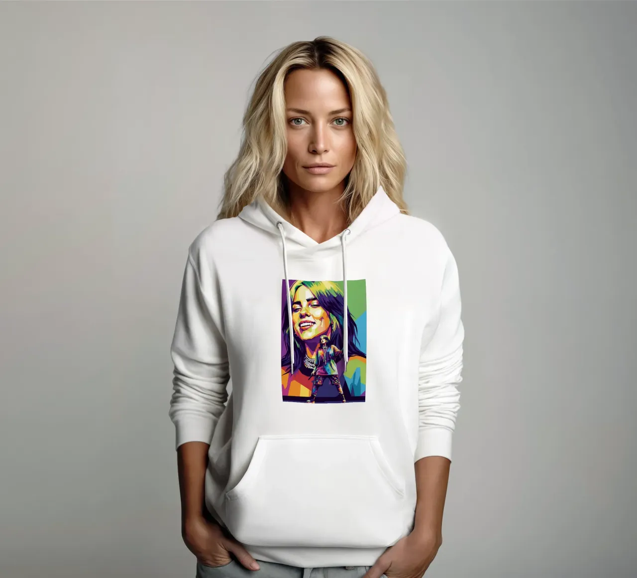 Billie Eilish - WPAP art style (2) felpa con cappuccio da Hantamrata