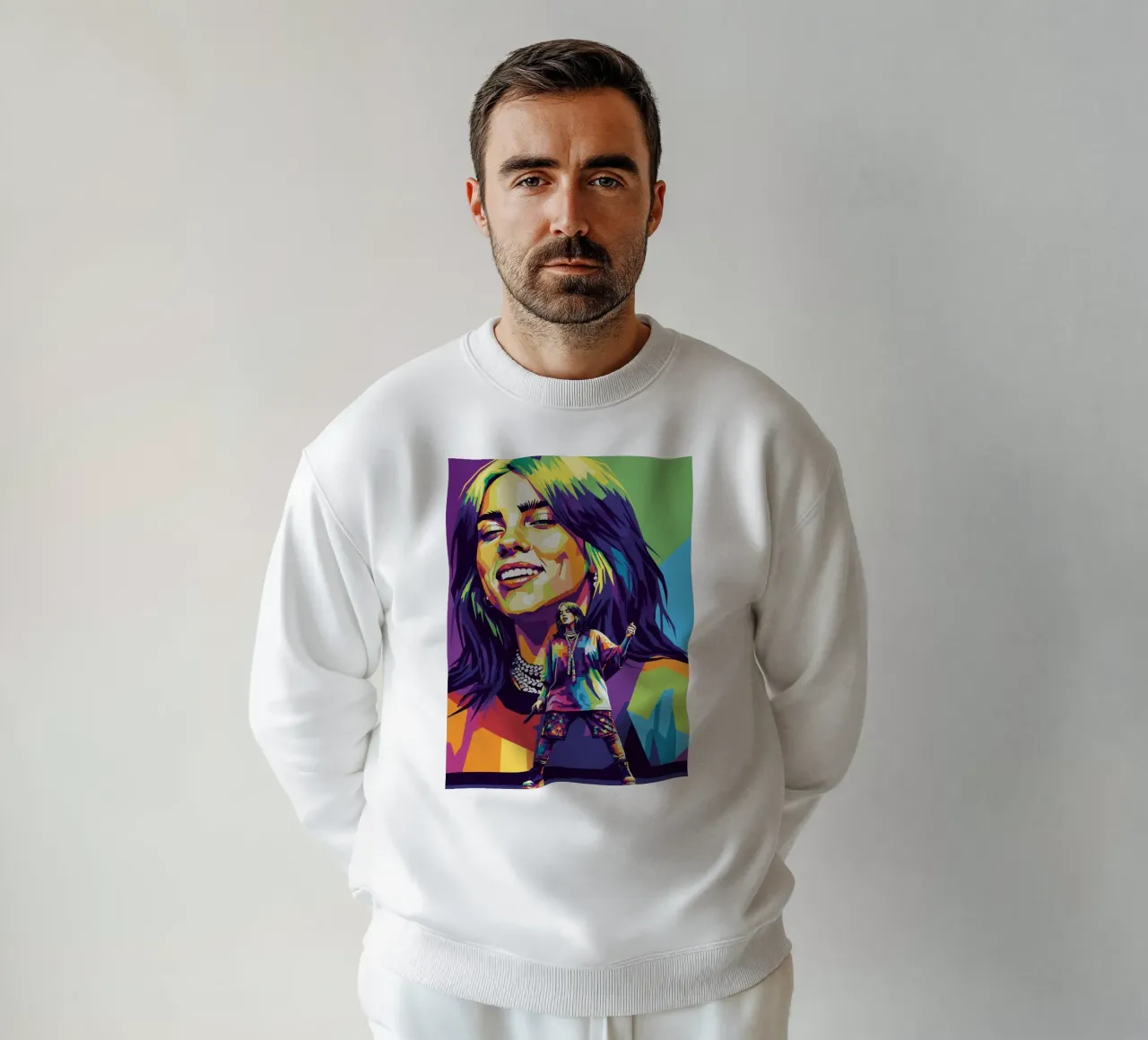 Billie Eilish - WPAP art style (2) felpa da Hantamrata