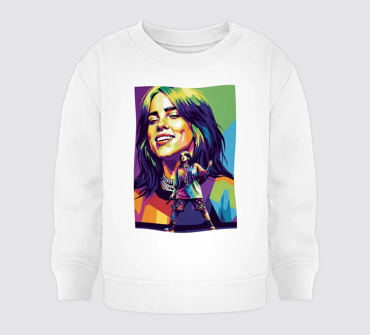 Billie Eilish - WPAP art style (2) felpa neonato da Hantamrata