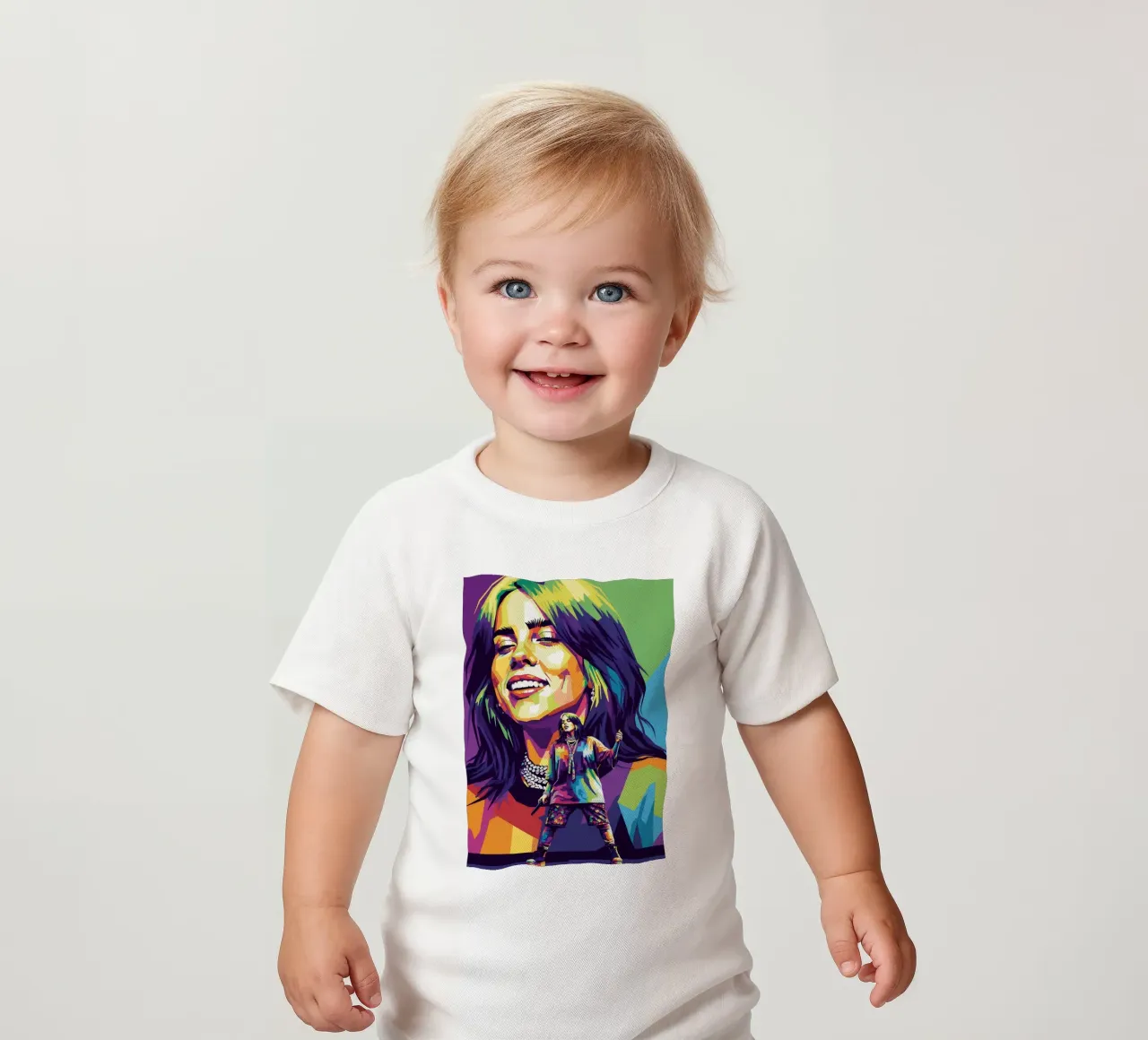 Billie Eilish - WPAP art style (2) maglietta neonato da Hantamrata