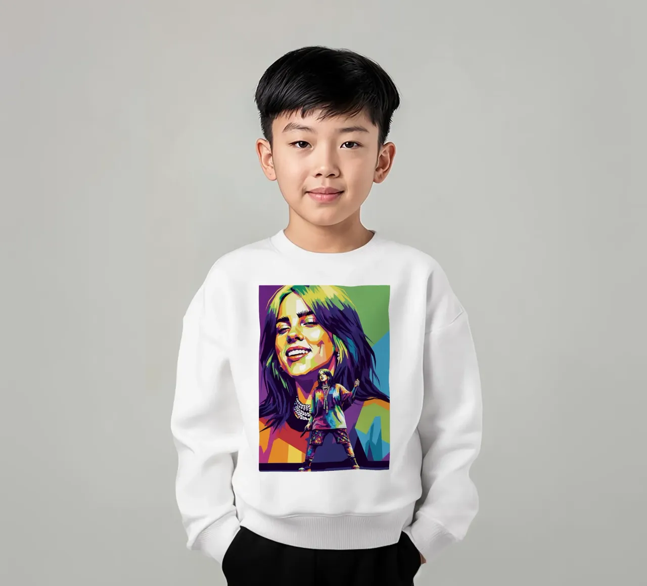 Billie Eilish - WPAP art style (2) felpa bambino da Hantamrata