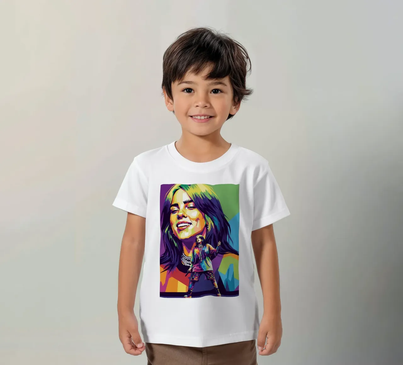 Billie Eilish - WPAP art style (2) t-shirt bambini da Hantamrata