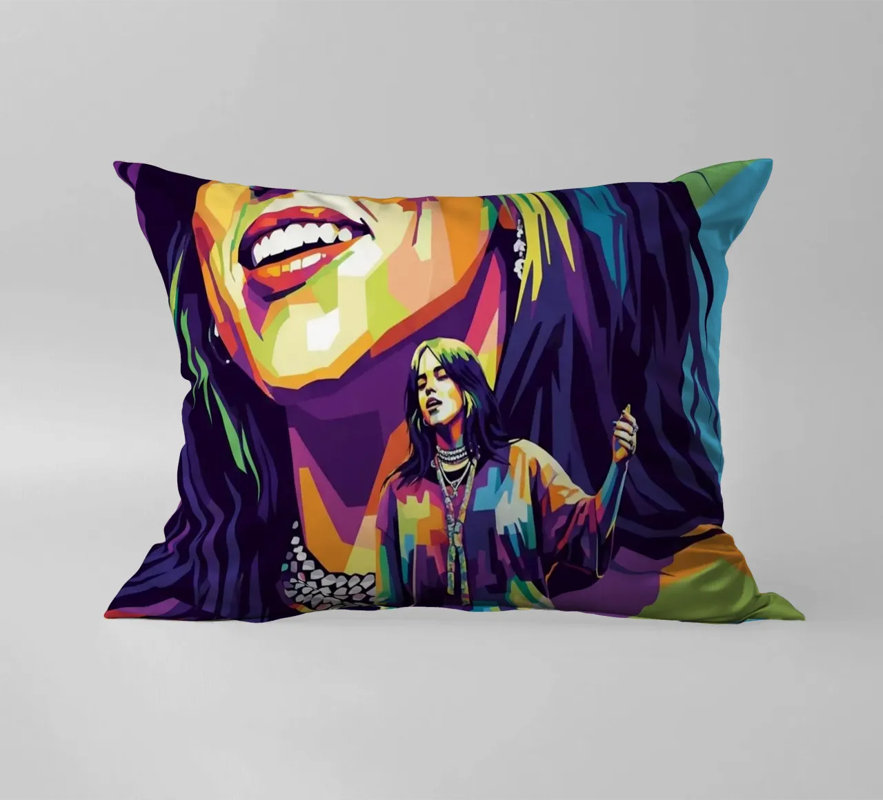 Billie Eilish - WPAP art style (2) cuscino da Hantamrata