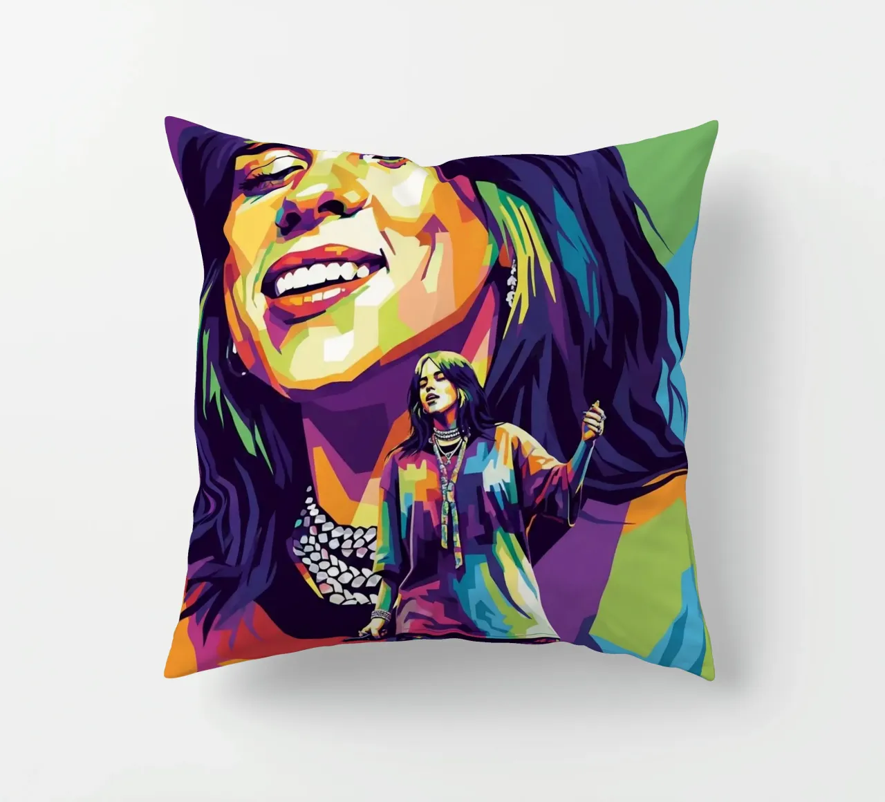 Billie Eilish - WPAP art style (2) cuscino da Hantamrata