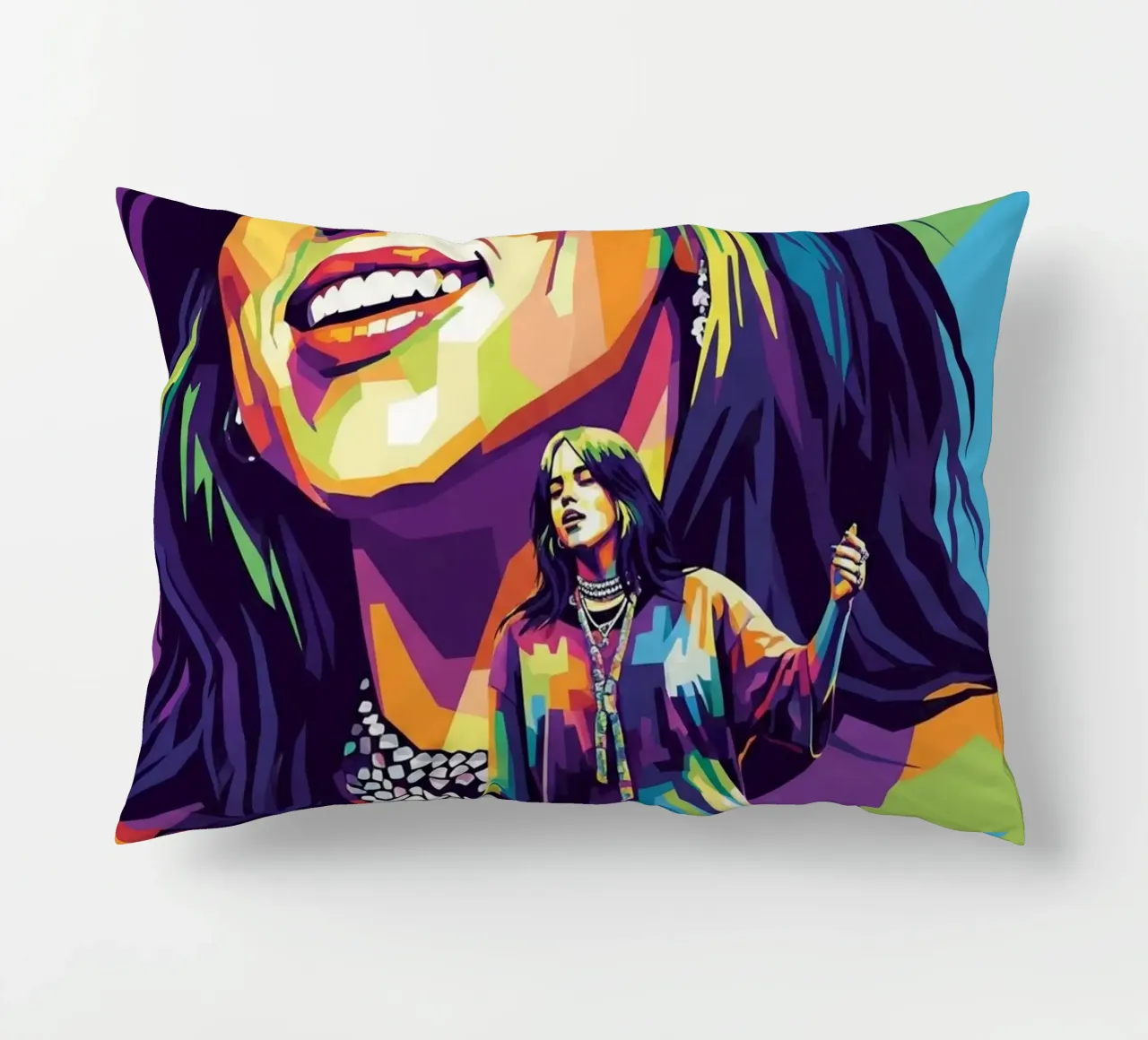 Billie Eilish - WPAP art style (2) cuscino da Hantamrata