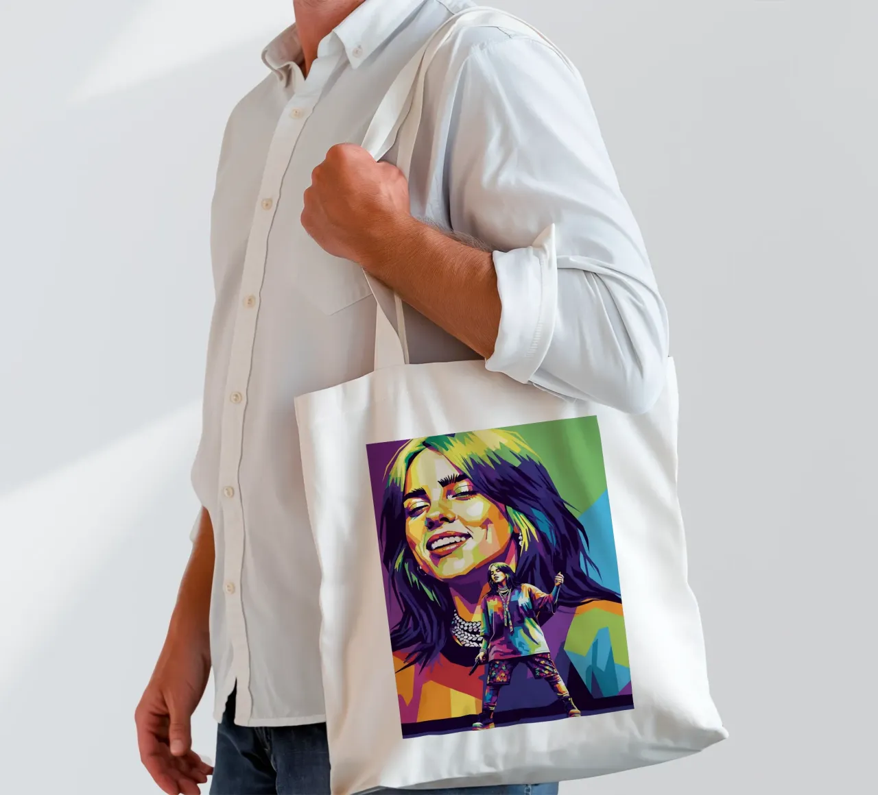 Billie Eilish - WPAP art style (2) borsa in juta da Hantamrata