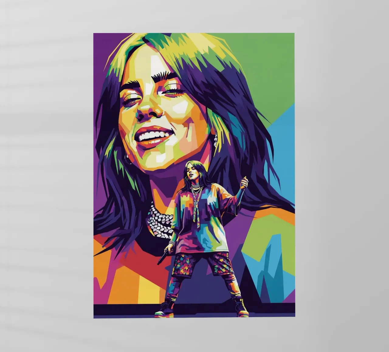 Billie Eilish - WPAP art style (2) pellicola backlit da Hantamrata