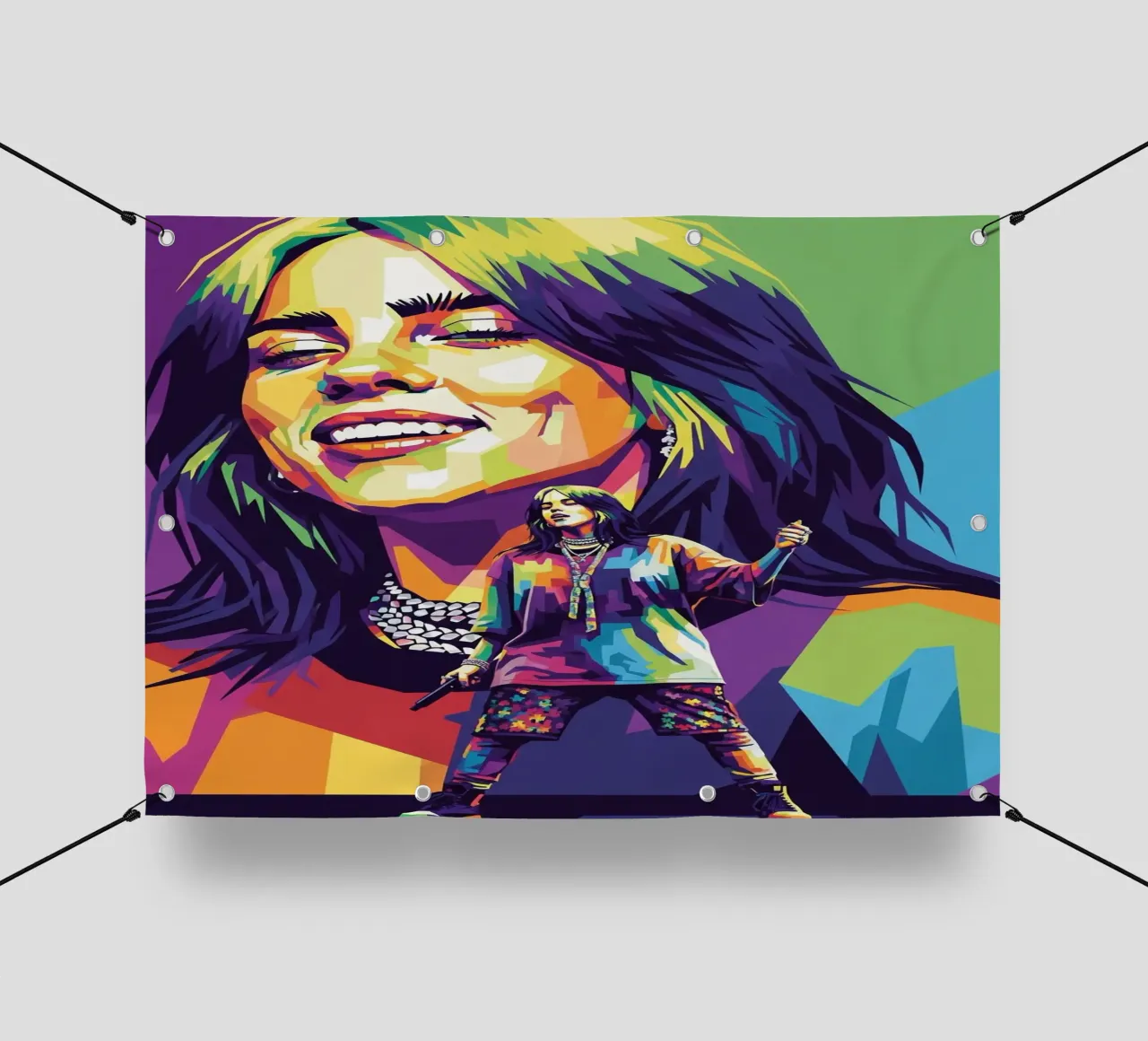 Billie Eilish - WPAP art style (2) telo in pvc da Hantamrata