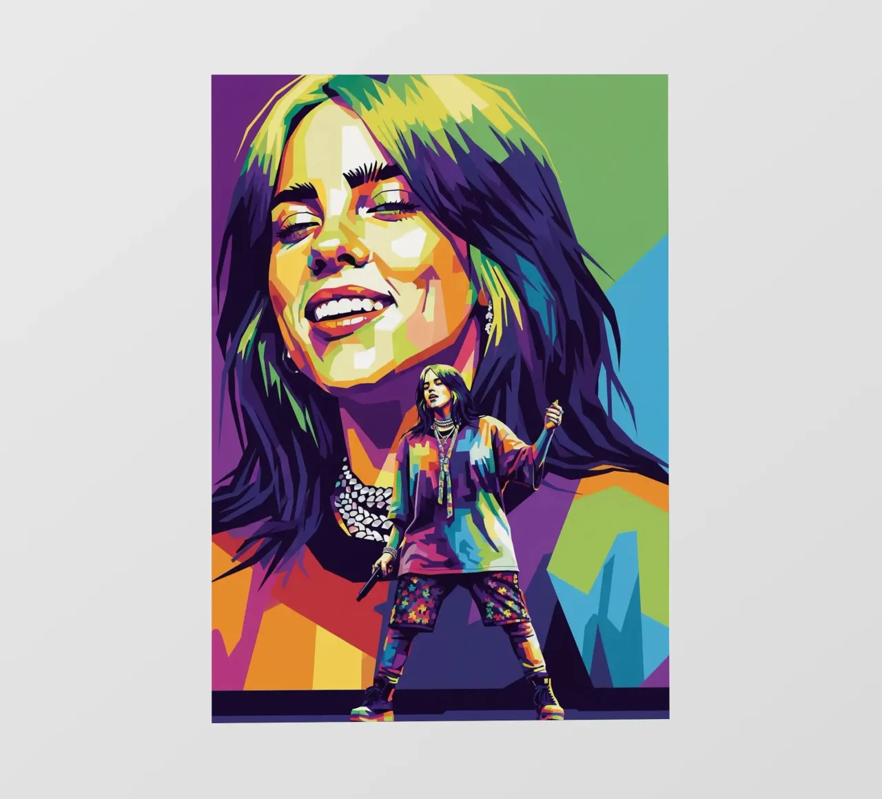 Billie Eilish - WPAP art style (2) telo in pvc da Hantamrata