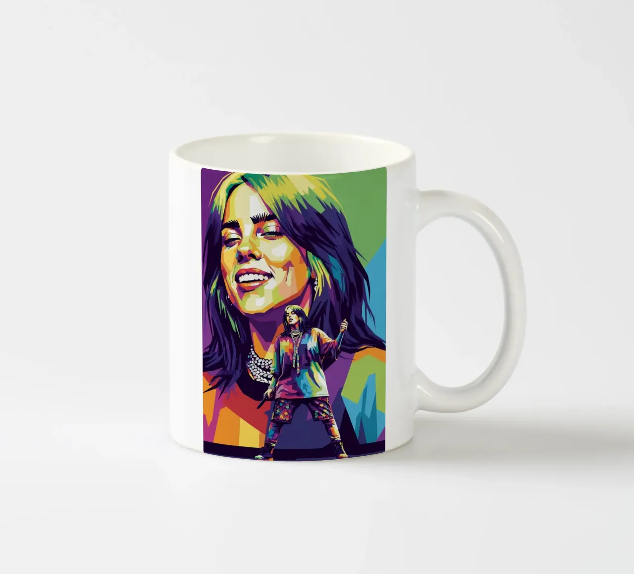 Billie Eilish - WPAP art style (2) tazza in ceramica da Hantamrata