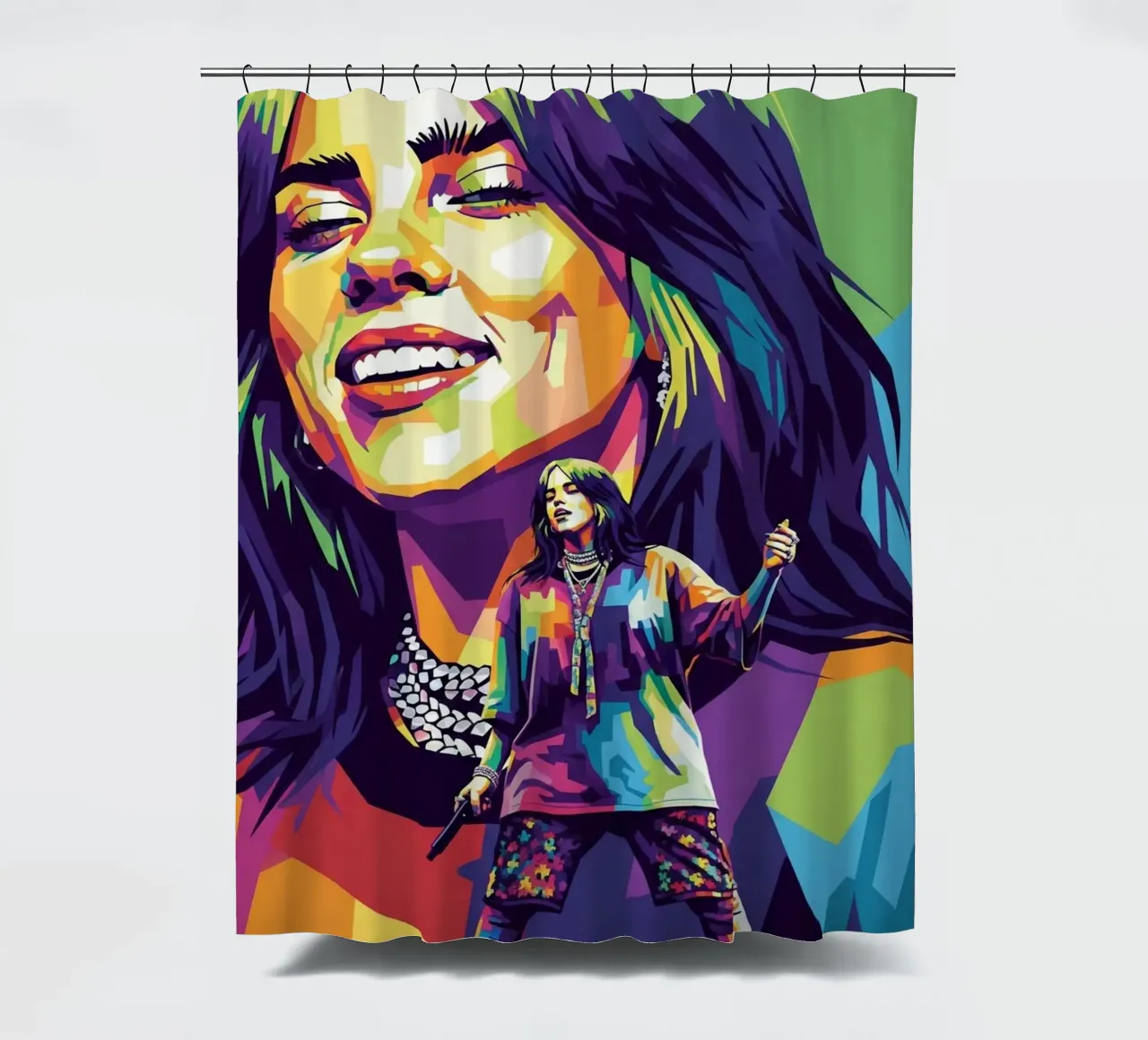 Billie Eilish - WPAP art style (2) tenda da doccia da Hantamrata