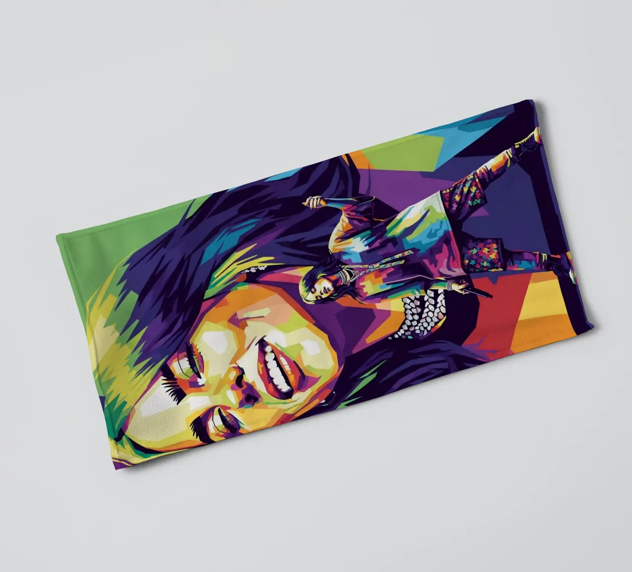 Billie Eilish - WPAP art style (2) asciugamano da bagno da Hantamrata