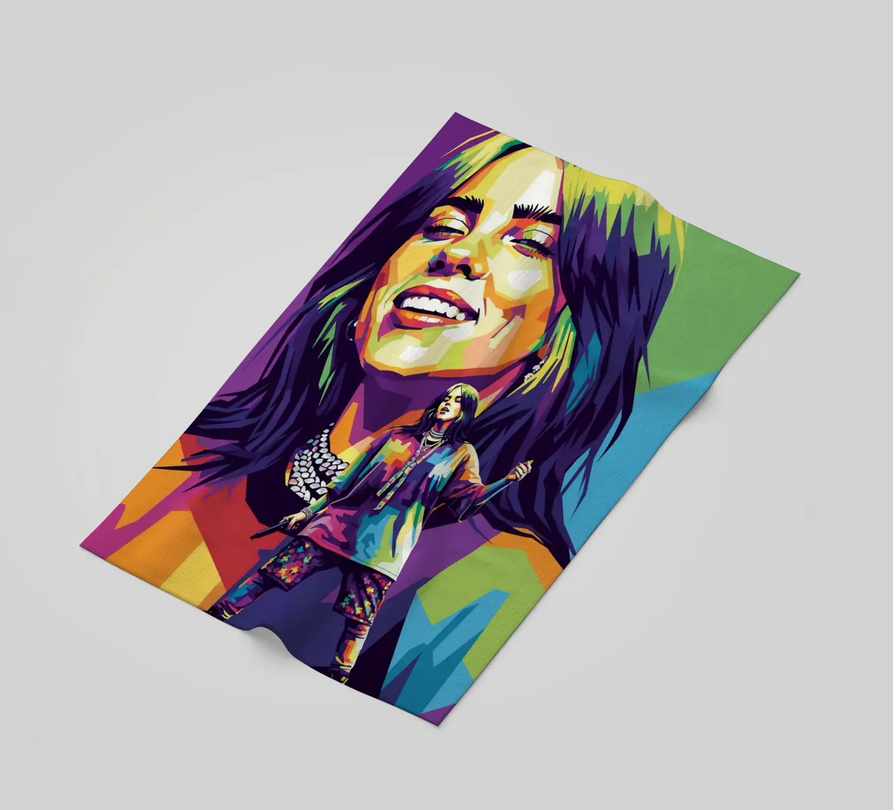 Billie Eilish - WPAP art style (2) telo mare da Hantamrata