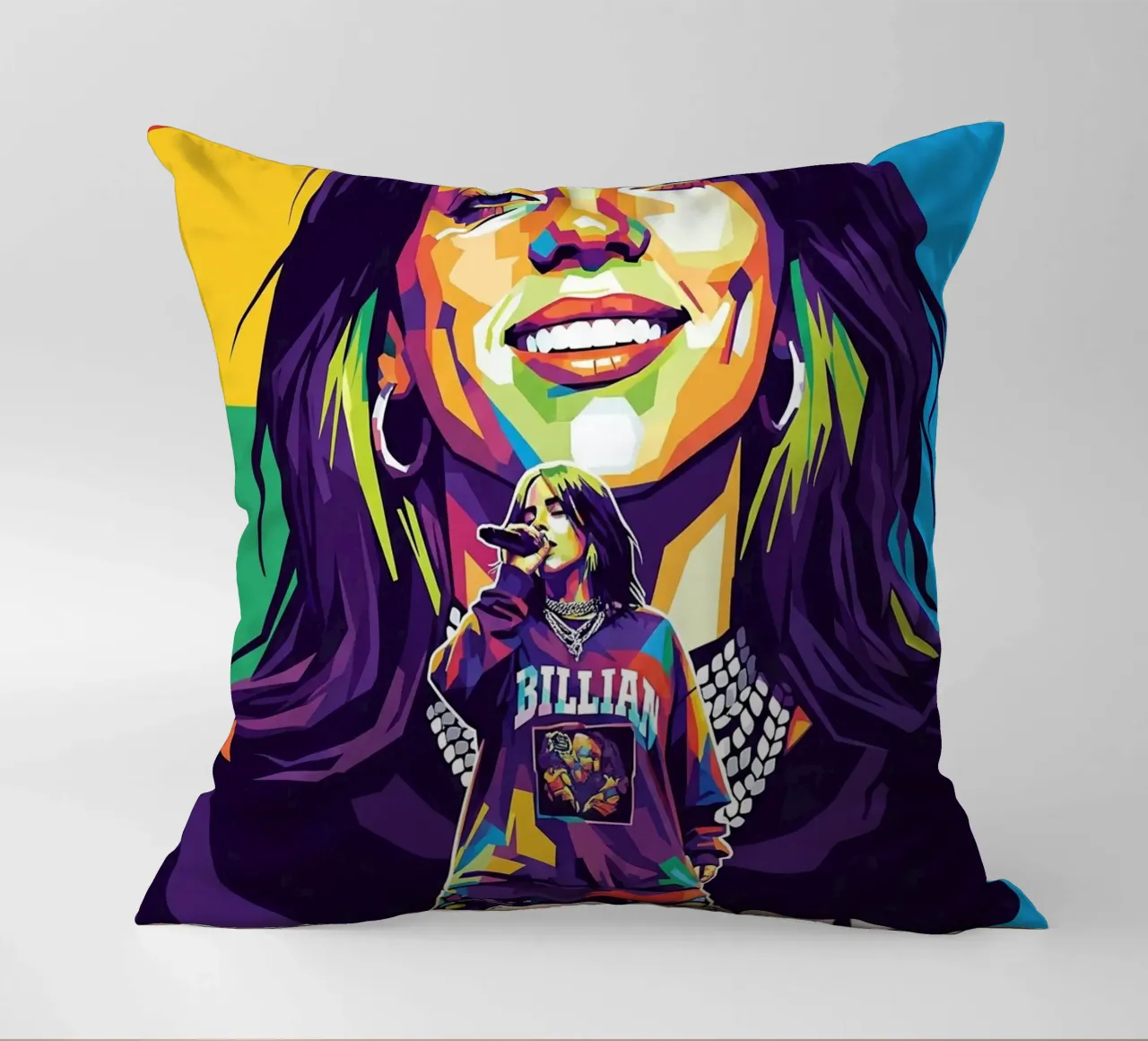 Billie Eilish - WPAP art style (3) cuscino da Hantamrata