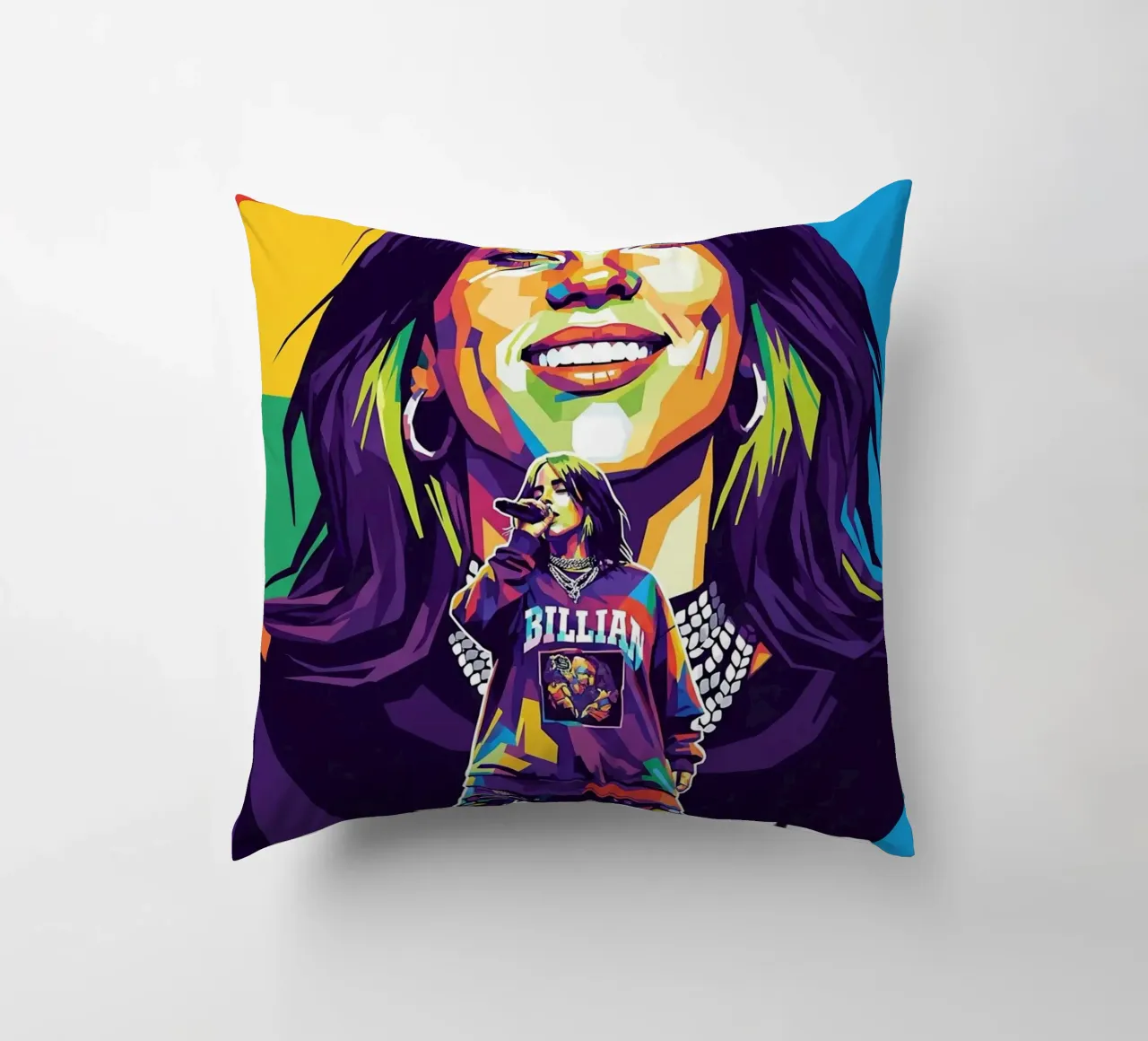 Billie Eilish - WPAP art style (3) cuscino da Hantamrata