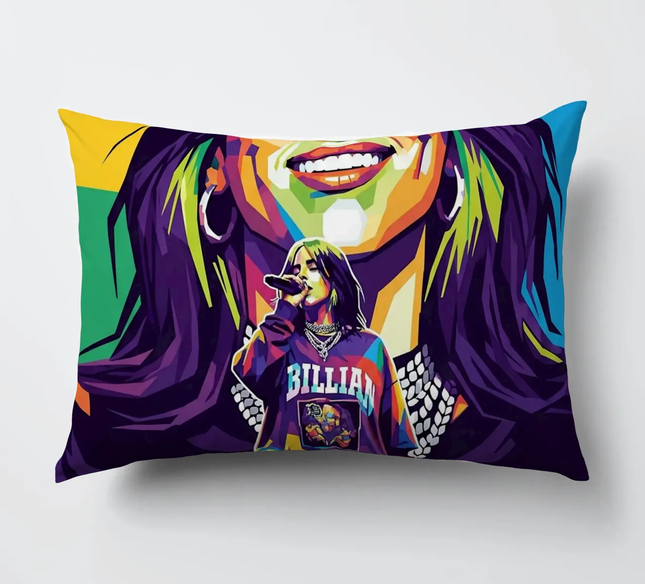 Billie Eilish - WPAP art style (3) cuscino da Hantamrata
