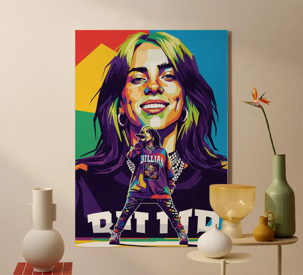 Billie Eilish - WPAP art style (3) plexiglass da Hantamrata