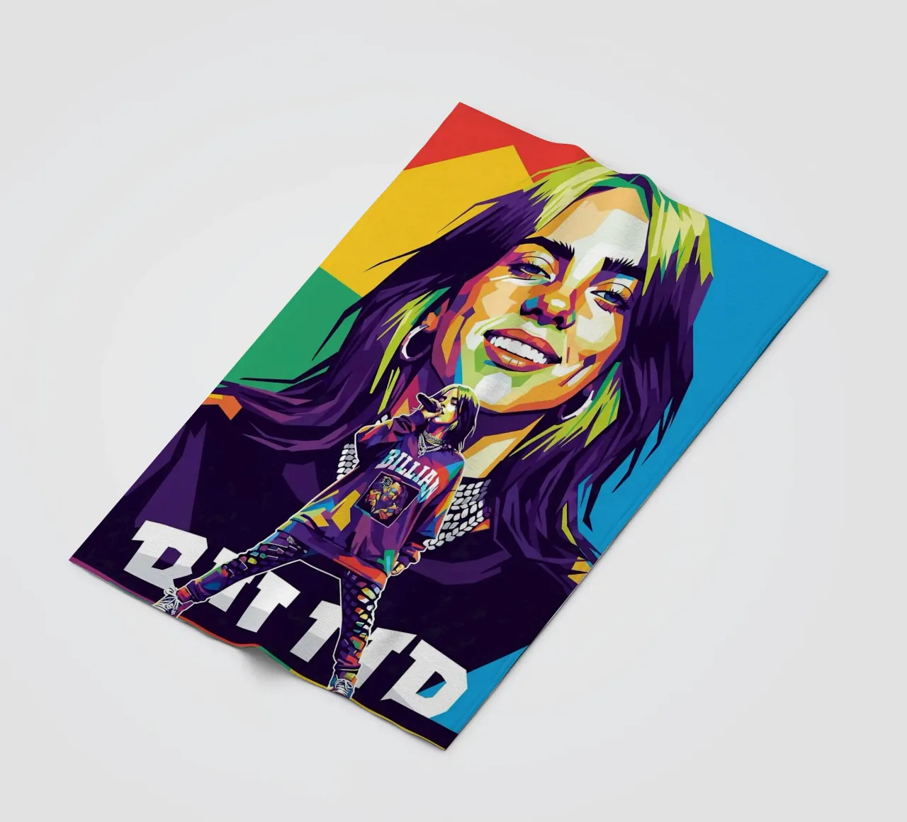 Billie Eilish - WPAP art style (3) coperta in pile da Hantamrata