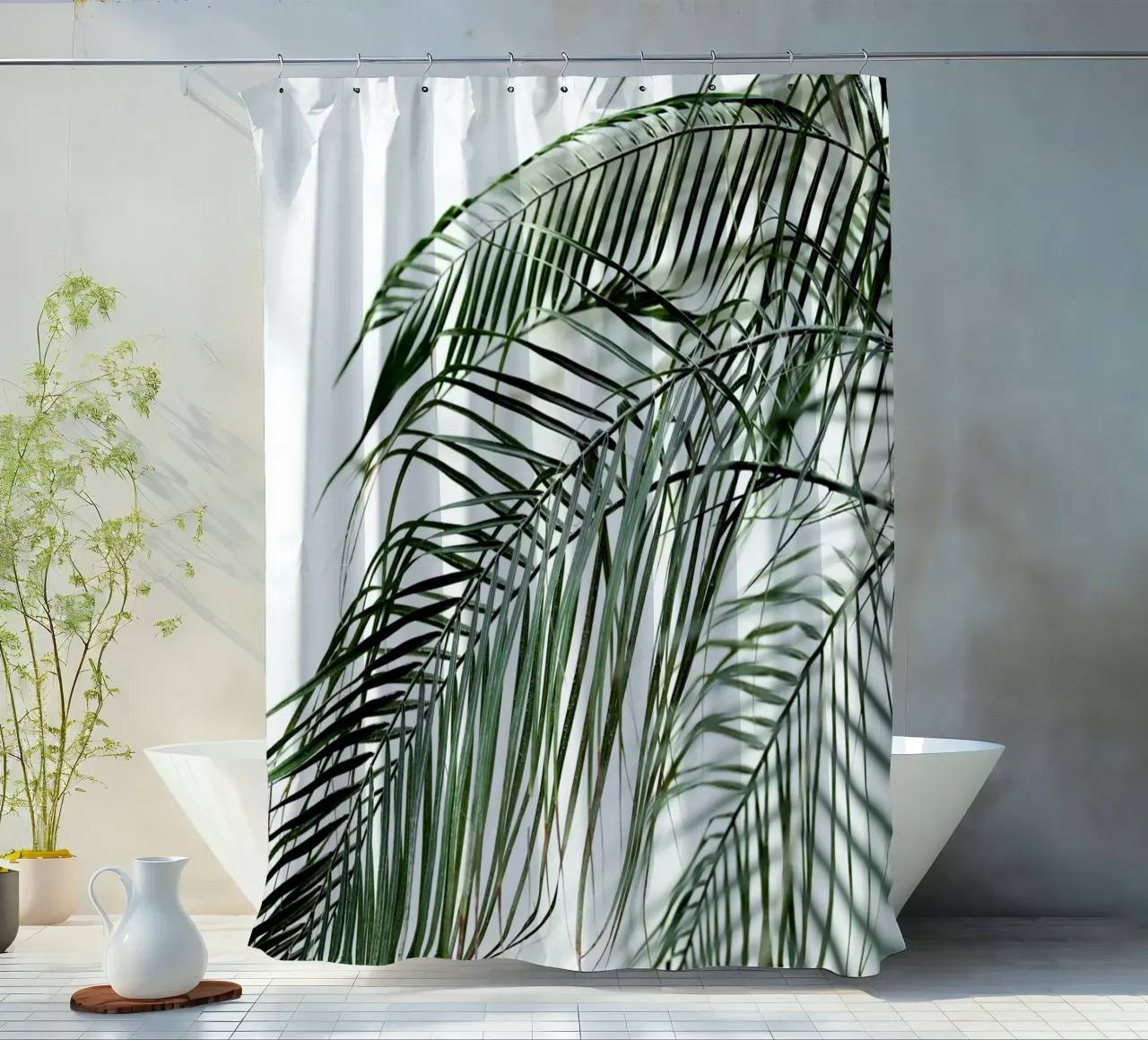 Palm Leaves 21 Duschvorhang von Mareike Böhmer Photography