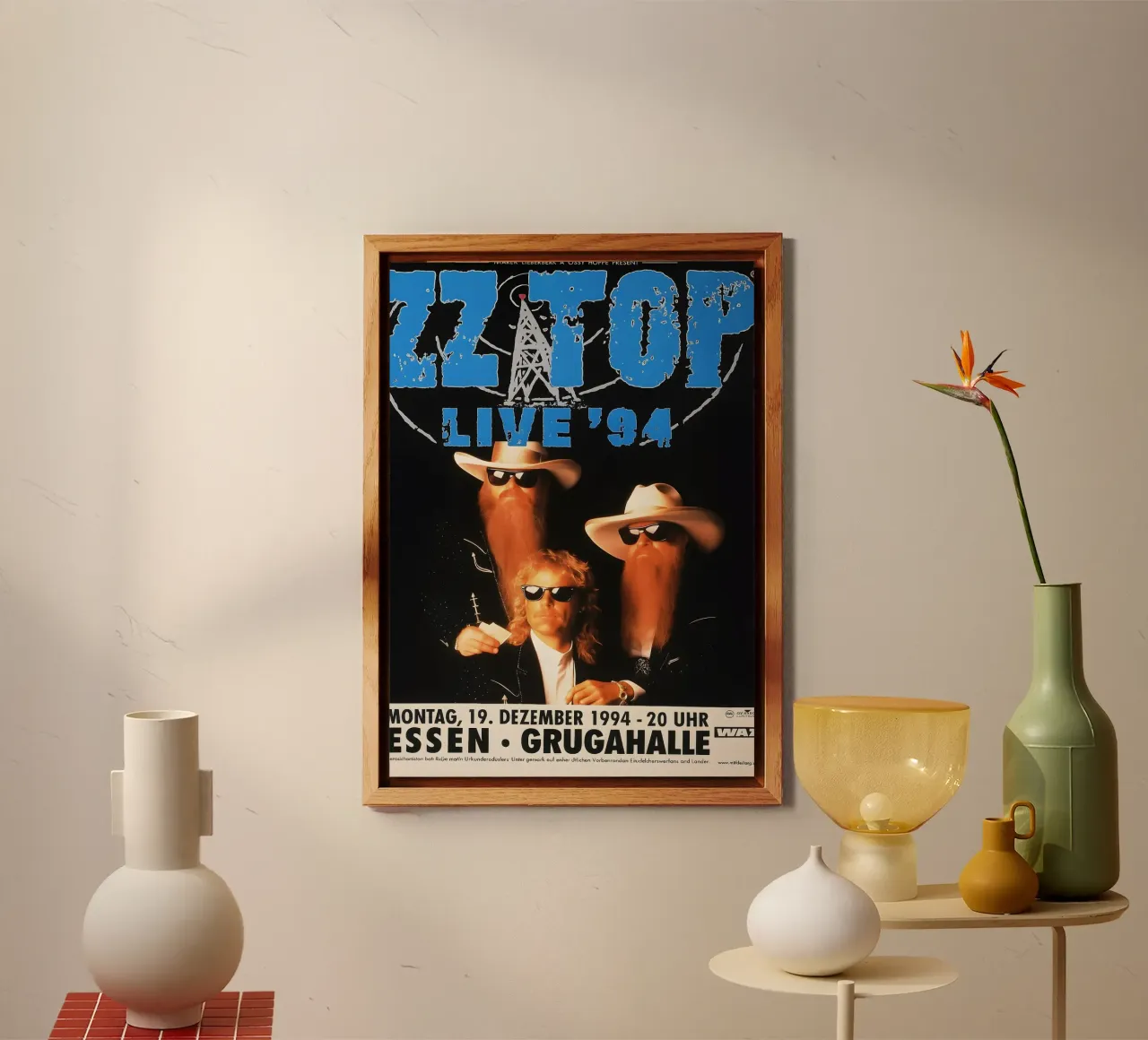ZZ Top Live 1994 Poster In Essen Forex-Platte von DGUnder