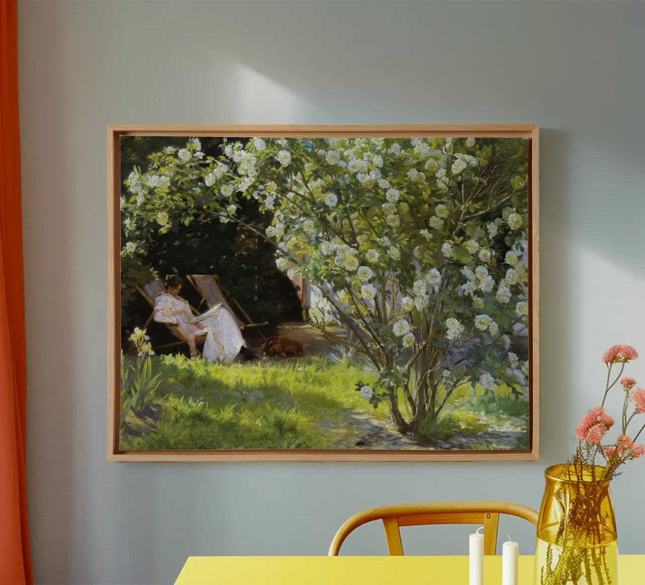 Rose di Peder Severin Krøyer tela con Cornice a cassetta da Leahprint