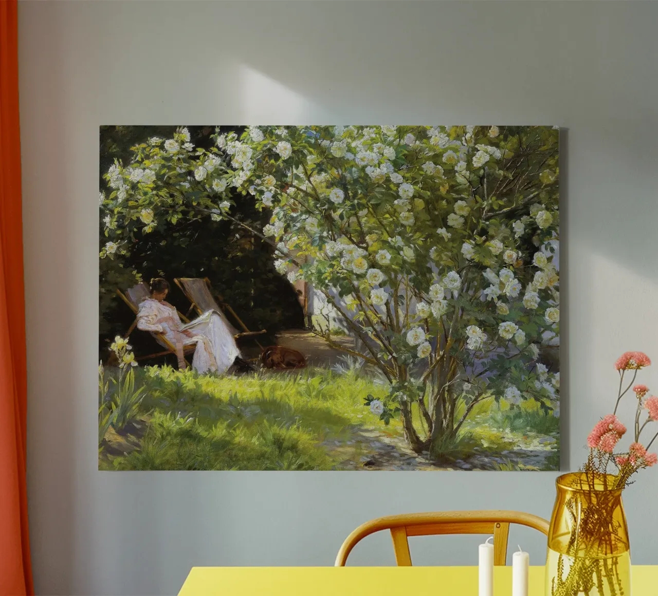 Rose di Peder Severin Krøyer tela con Cornice a cassetta da Leahprint