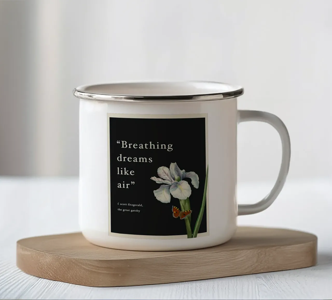 Respirare sogni come aria tazza in smalto da Leahprint