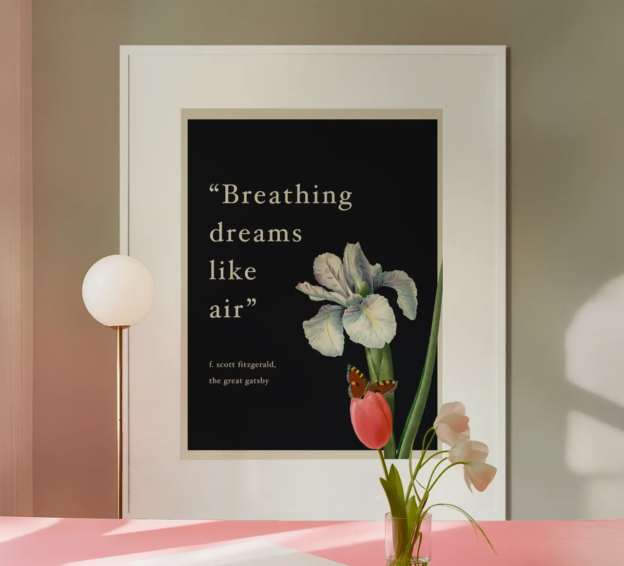 Respirar los sueños como el aire poster con marco de aluminio de Leahprint
