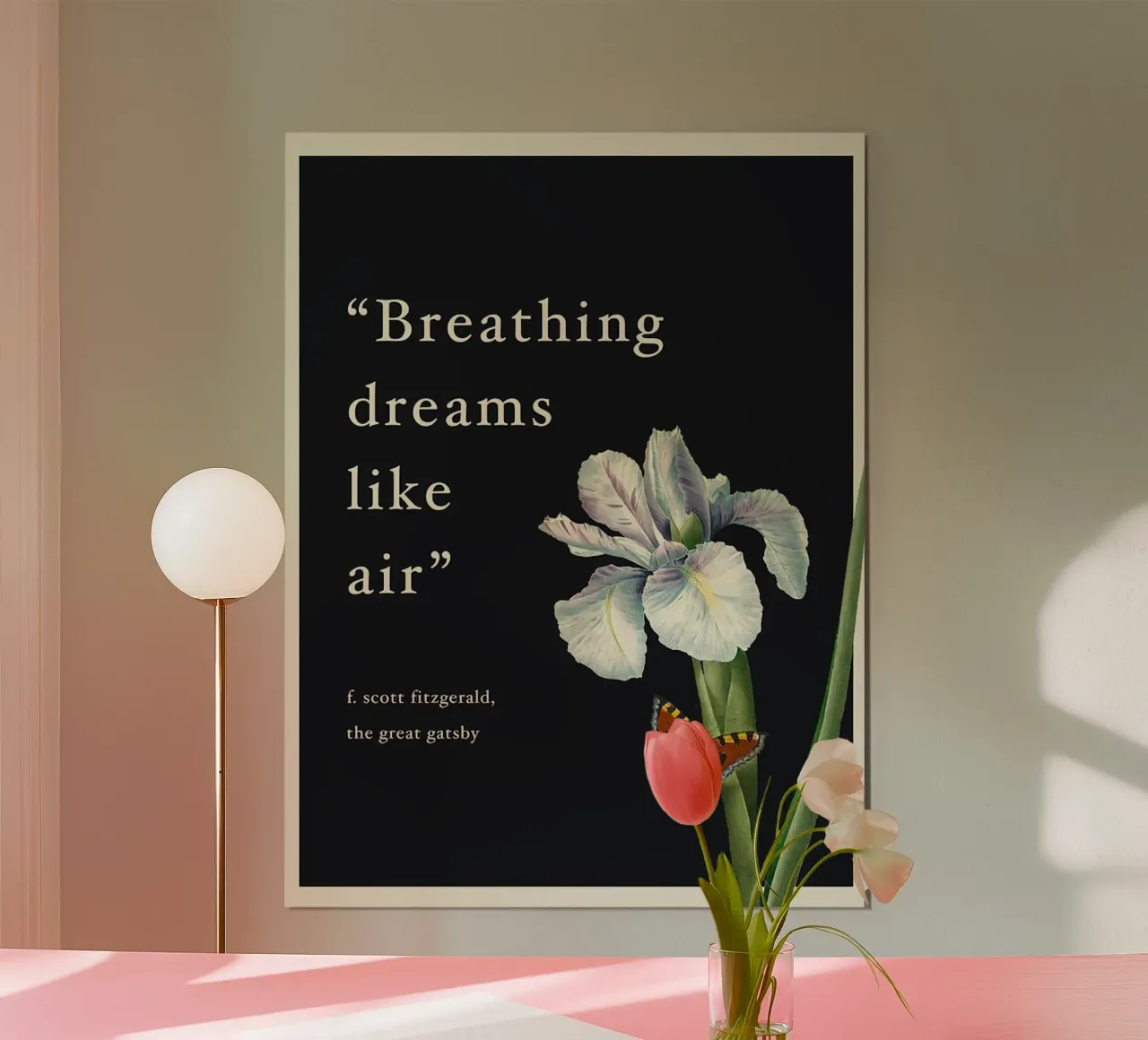 Respirar los sueños como el aire poster con marco de aluminio de Leahprint