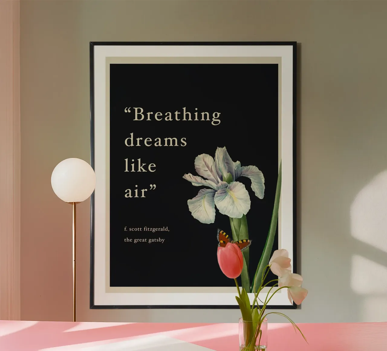 Respirar los sueños como el aire poster con marco de aluminio de Leahprint