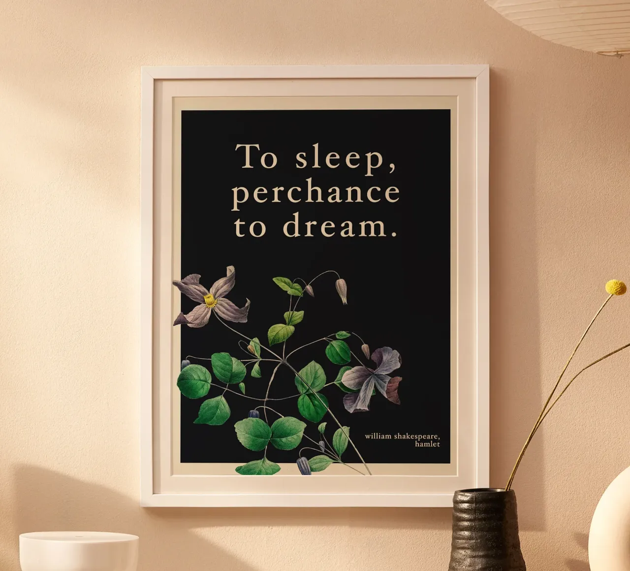 Dormire per sognare poster con telaio in plastica da Leahprint