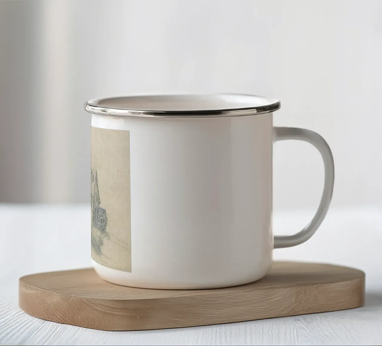 Moulin sulla Lézarde tazza in smalto da RodneyArt